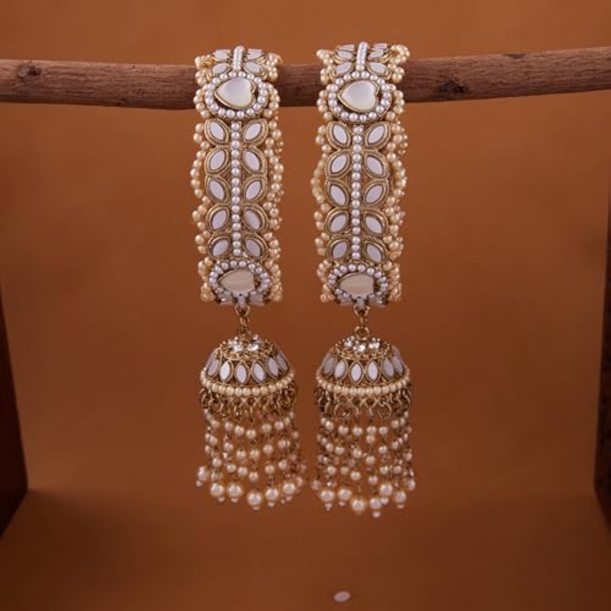 Elegant Gold Plated Bangles with Jummar Design Set of 2